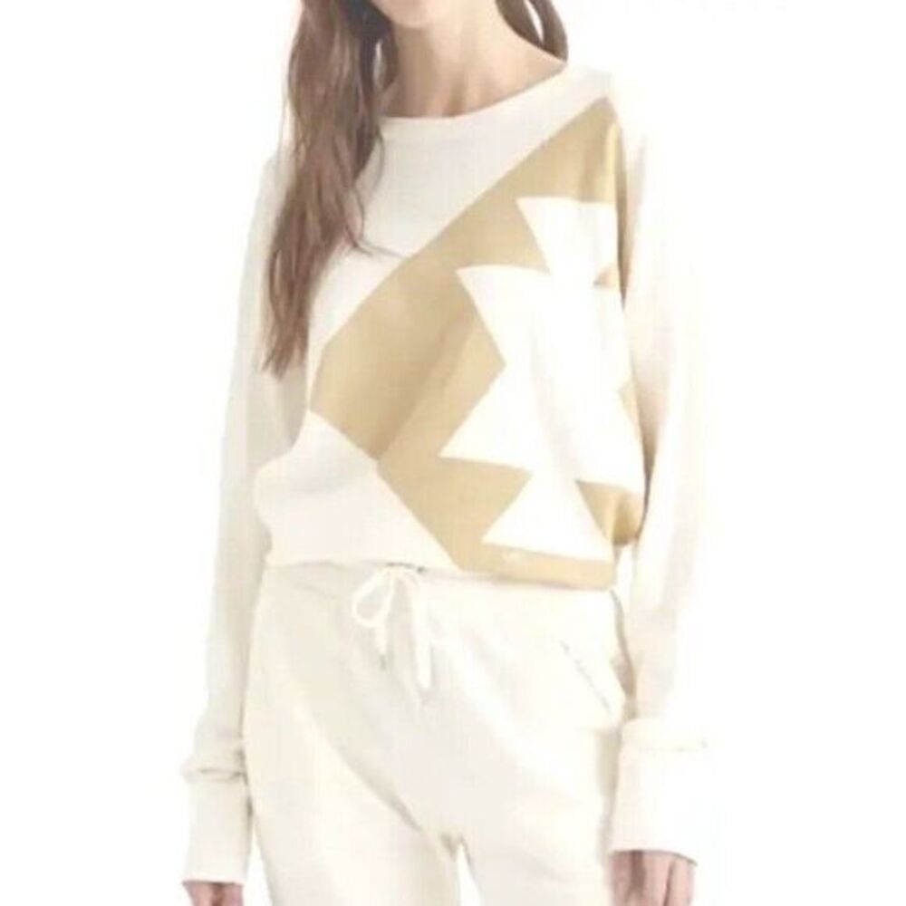 LAUREN Ralph Lauren Black Label Sweatshirt Logo Beige Graphic Pullover Size M